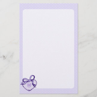 Purple Heart and Ribbon Stationery