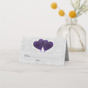 Purple Heart Balloons Reception Place Card