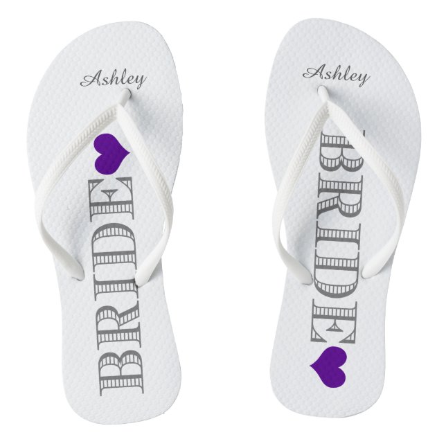 Purple Heart Bride's Thongs (Footbed)
