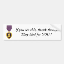 PURPLE HEART bumper sticker