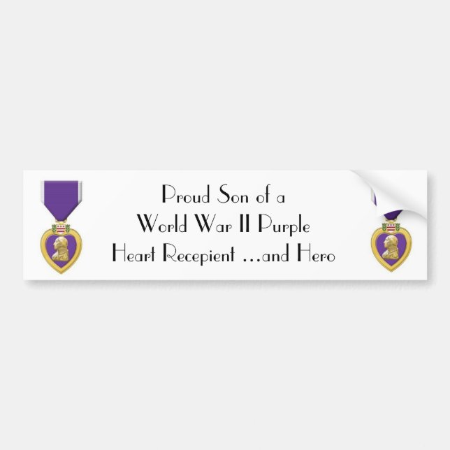 purple heart bumper sticker (Front)