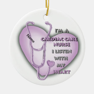 Purple Heart Cardiac Care nurse  Ceramic Ornament