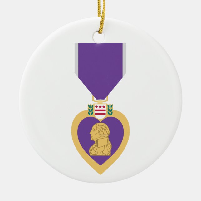 Purple Heart Ceramic Ornament (Front)