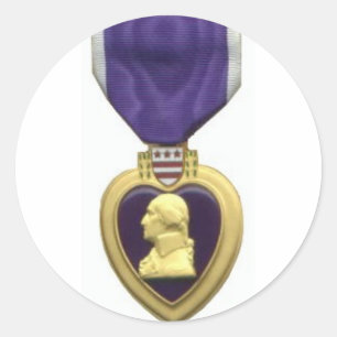 Purple Heart Classic Round Sticker