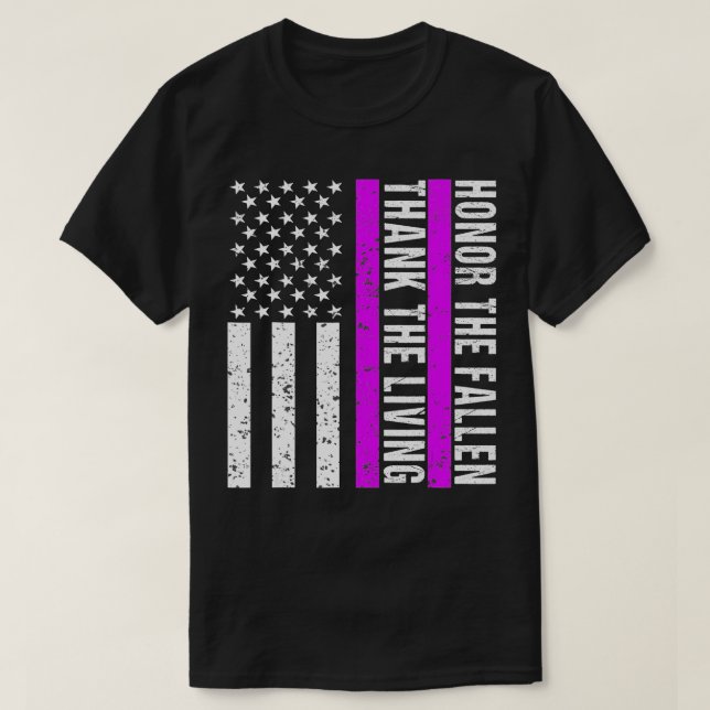 Purple Heart Day Military Veteran American Purple  T-Shirt (Design Front)
