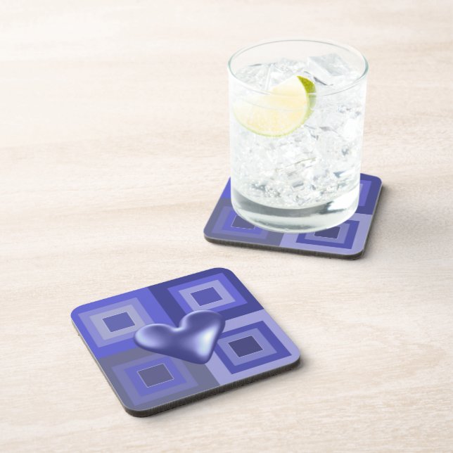 Purple Heart Design Coaster (Right Side)