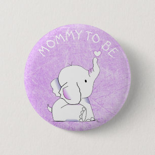 Purple Heart Elephant Baby Shower Pin