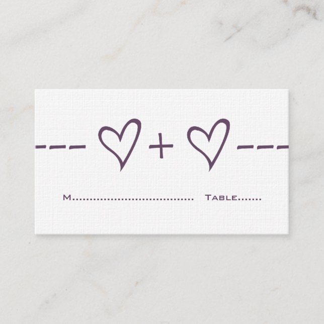 Purple Heart Equation Place Card (Front)