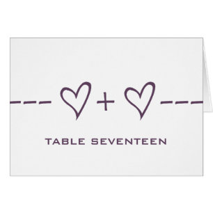 Purple Heart Equation Table Number Card