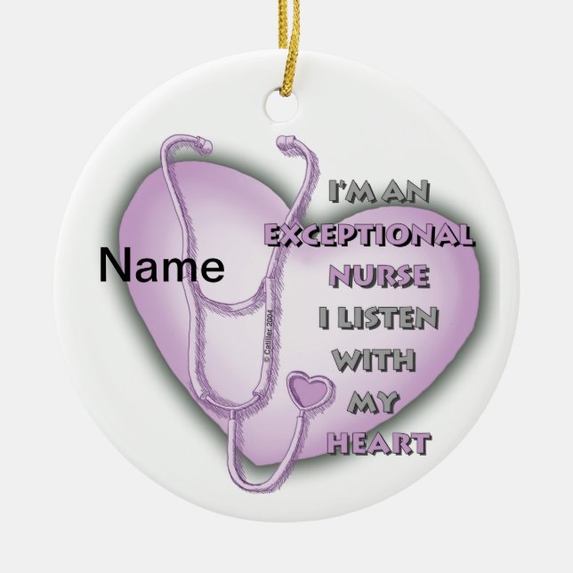 Purple Heart exceptional nurse  Ceramic Ornament (Front)