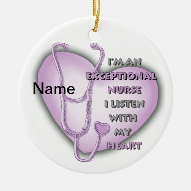 Purple Heart exceptional nurse  Ceramic Ornament (Front)
