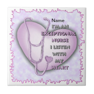 Purple Heart exceptional nurse Ceramic Tile