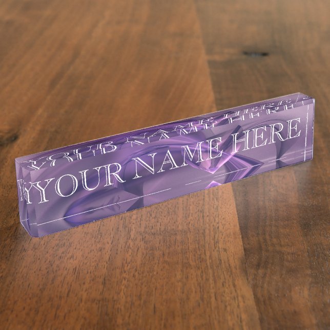 Purple Heart Fractal Name Plate (Side)