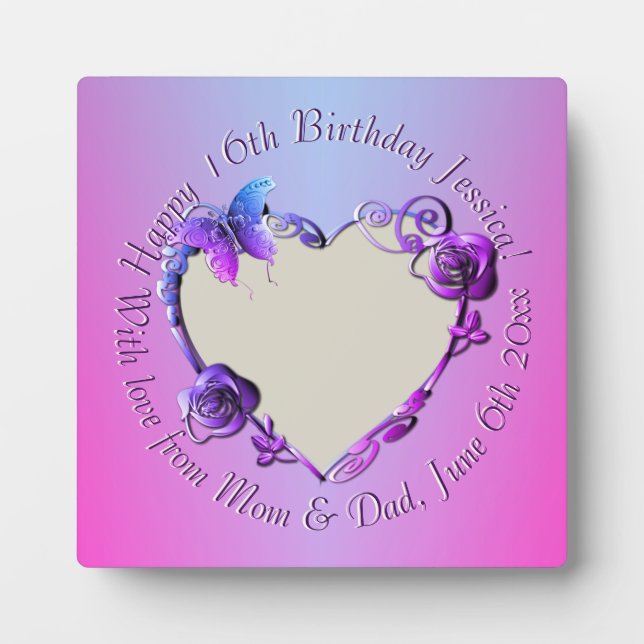 Purple Heart Frame Photo for Birthday/Anniversary (Front)