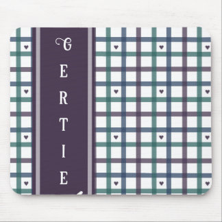 Purple Heart Gingham Mouse Pad