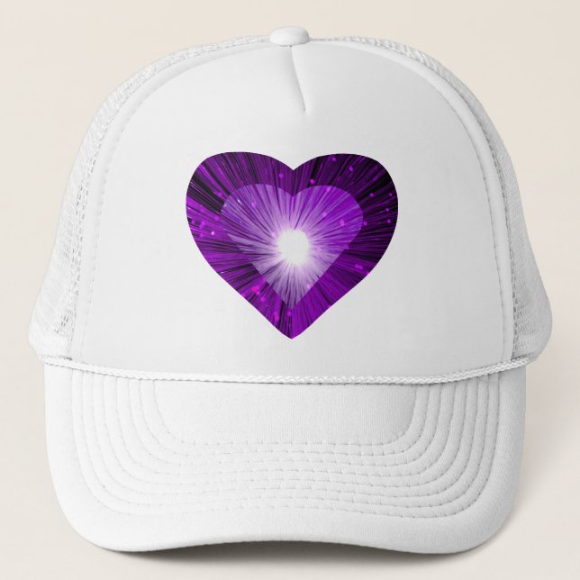 Purple Heart 'heart' trucker hat white (Front)