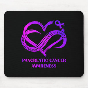 Purple Heart Hope Love Faith Pancreatic Cancer Awa Mouse Pad