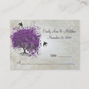 Purple Heart Leaf Tree Table Place Cards