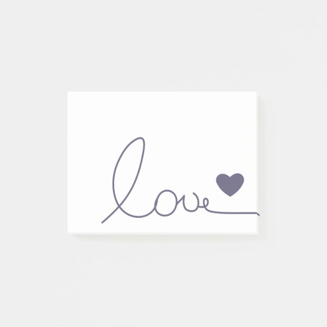 Purple Heart Love Post-it Notes (Front)