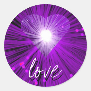 Purple Heart 'love' sticker round