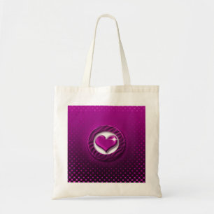 Purple heart love tote bags