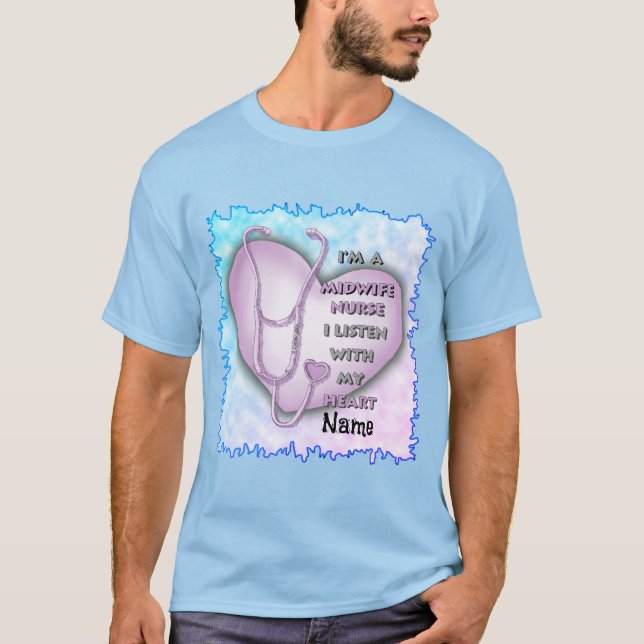 Purple Heart Midwife Nurse T-Shirt (Front)