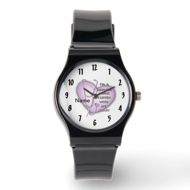 Purple Heart Midwife Nurse Watch (Front)