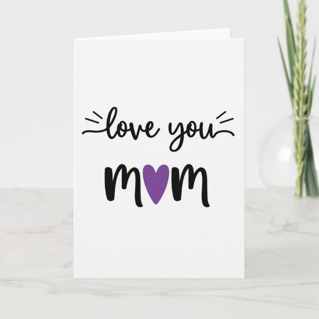 Purple Heart Mom Love You Card (Front)