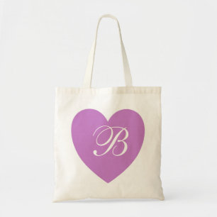 Purple Heart Monogram Tote Bag