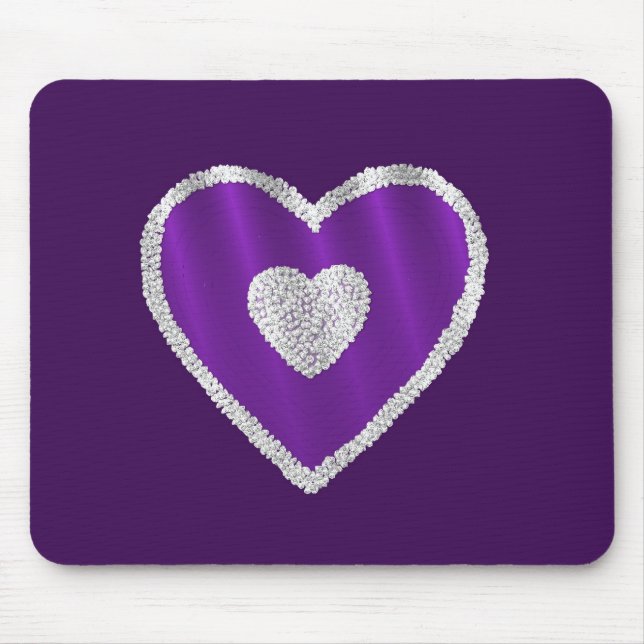 Purple Heart Mouse Pad (Front)