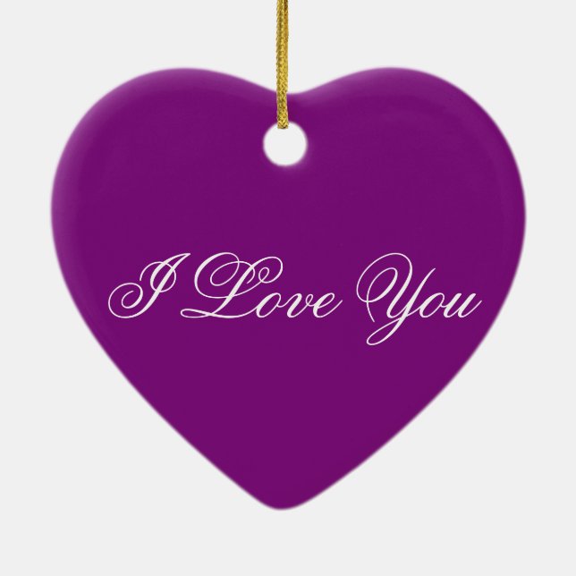 Purple Heart Ornament - I Love You (Back)