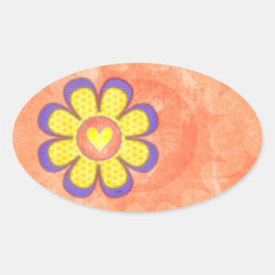Purple Heart Oval Sticker