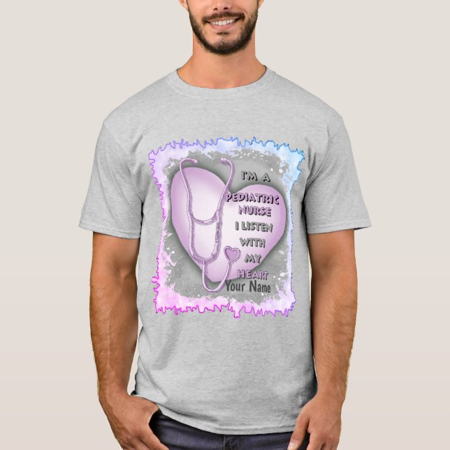 Purple Heart Paediatrics Nurse T-Shirt (Front)