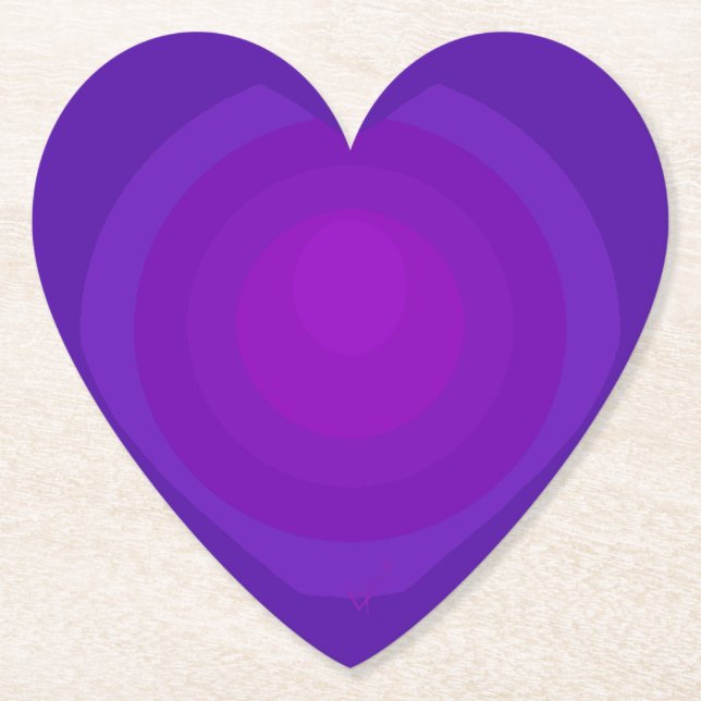 Purple heart paper coaster (Front)