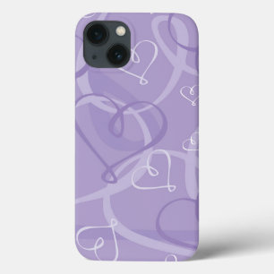 Purple heart pattern iPhone 13 case