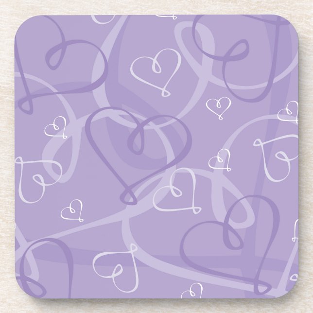 Purple heart pattern coaster (Front)