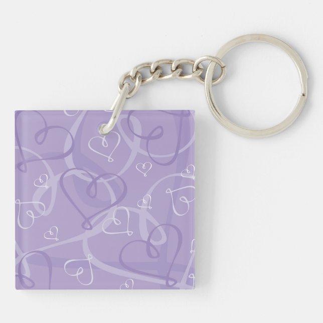 Purple heart pattern key ring (Back)