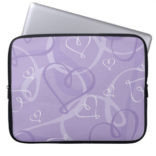 Purple heart pattern laptop sleeve