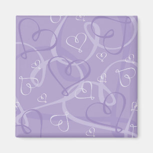 Purple heart pattern magnet