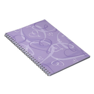 Purple heart pattern notebook