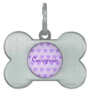 Purple Heart Pattern Pet Tag
