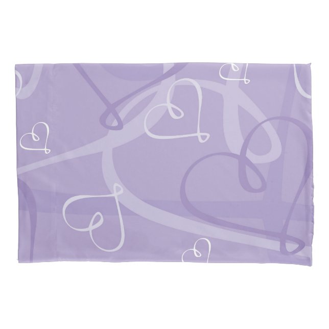 Purple heart pattern pillowcase (Front)