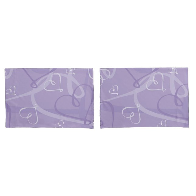 Purple heart pattern pillowcase (Front-Set)