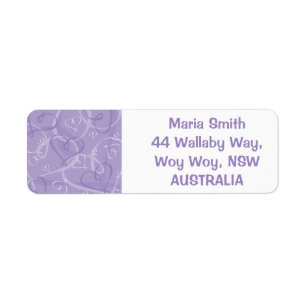 Purple heart pattern return address label