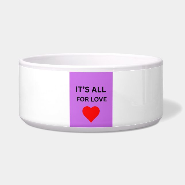 purple heart pet bowl (Front)