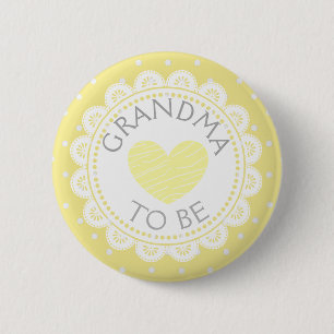 Purple Heart Polka Dot Grandma to Be Button