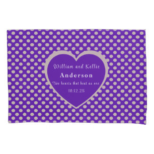 Purple Heart, Polka-Dot Pillow Case