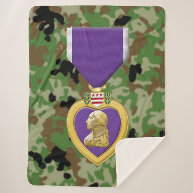 PURPLE HEART SHERPA BLANKET (Front)