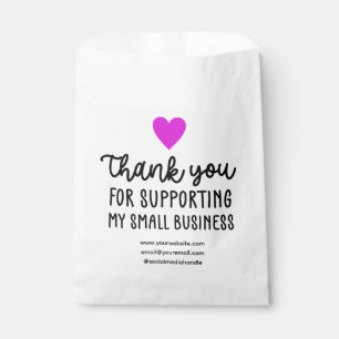 Purple Heart Thank You Supporting Small Business Favour Bag