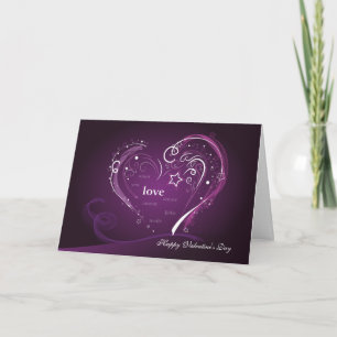 Purple Heart Valentine's Day Holiday Card